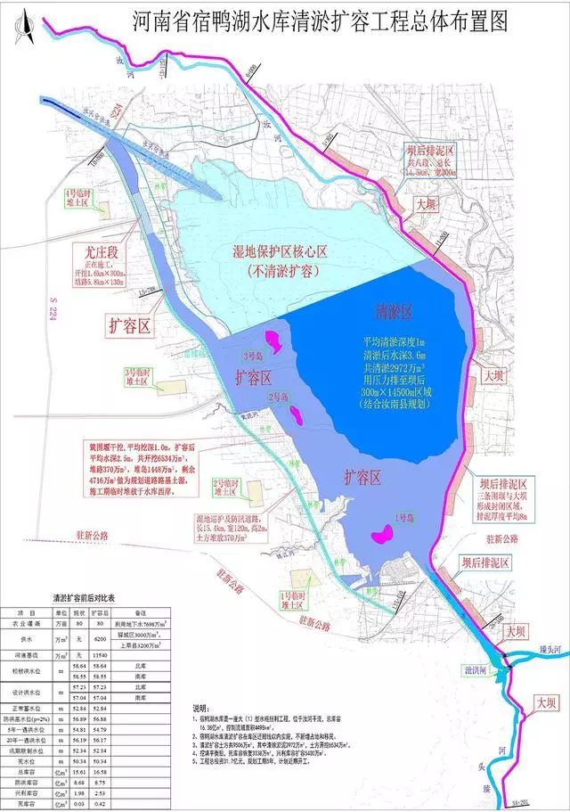 河南省宿鸭湖水库清淤扩容工程总体布置图相信在宿鸭湖清淤扩容结束后