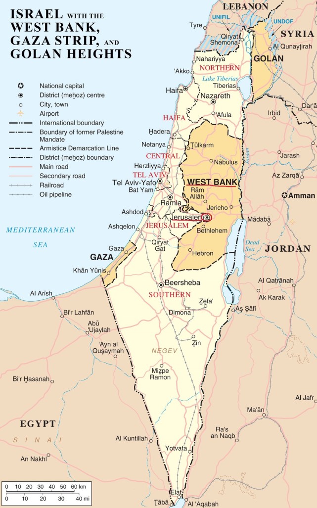 巴勒斯坦地图位置图片