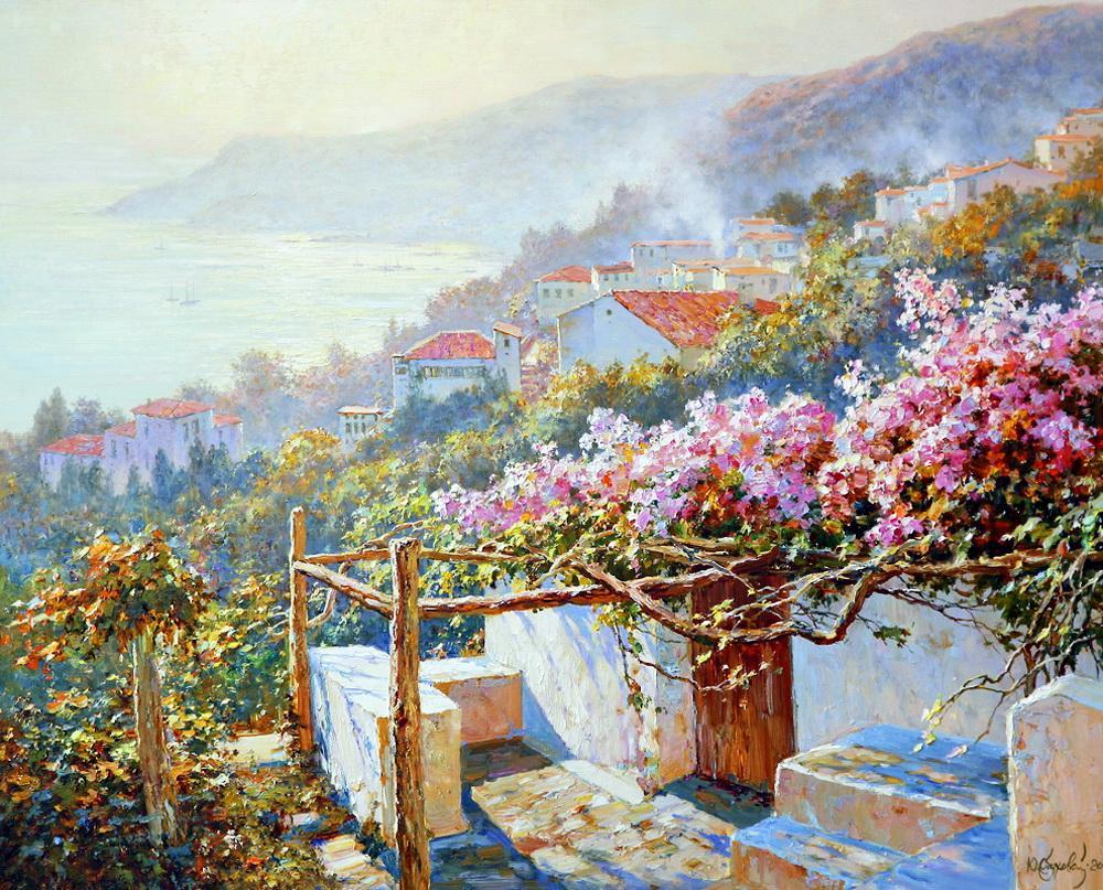 不一样的欧美风景油画画出了童话世界里的模样阳光好温暖