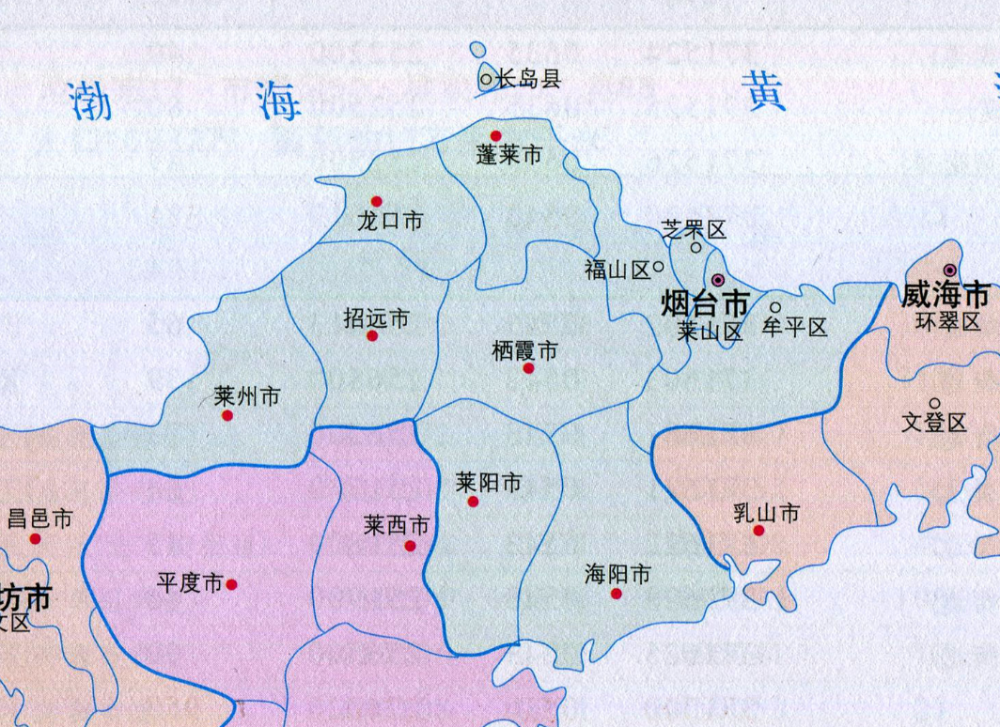 山东烟台地图位置图片