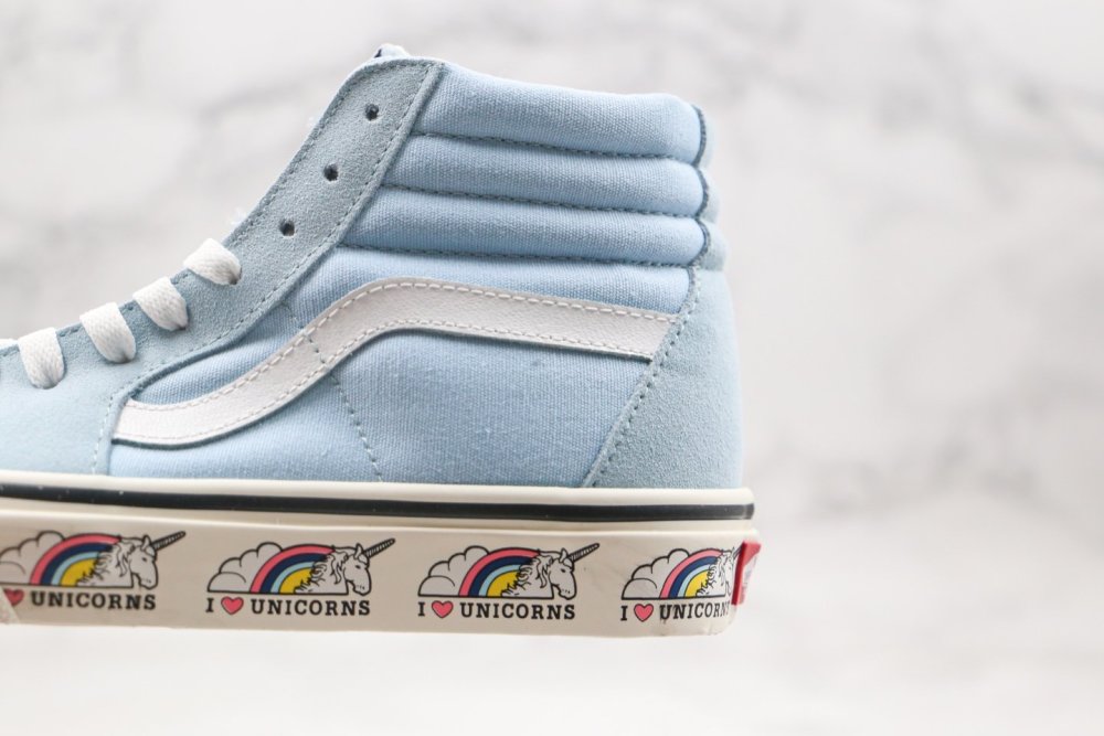 万斯vans sk8-hi unicorn中帮浅蓝色独角兽硫化板鞋
