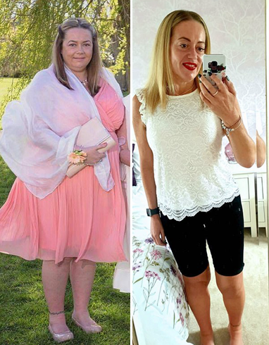 45岁的emma connolly来自英国德文郡的蒂弗顿,她的体重曾经重达150多