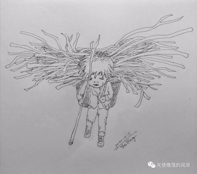 叶子钢笔画:捡柴火的孩子作者简介:作者简介:叶莹,笔名叶子,网名小小