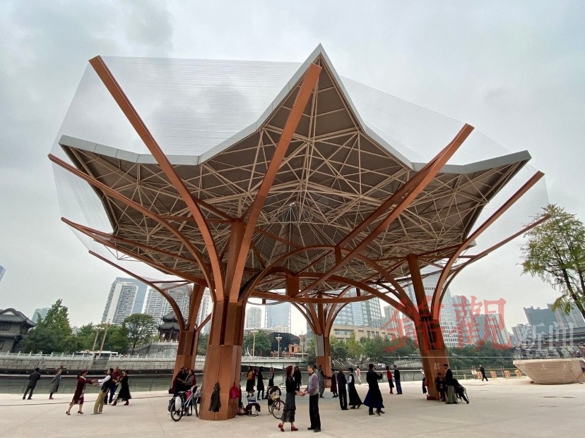 成都锦江公园音乐广场段开园迎客了年底全面建成