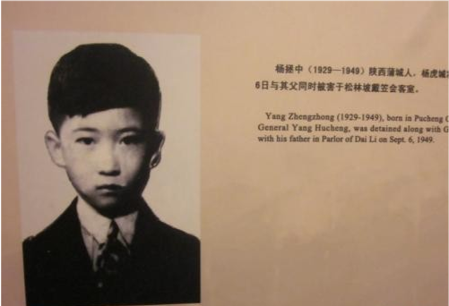 杨虎城将军及幼子杨拯中,杨拯贵,秘书宋绮云,徐林侠夫妇及幼子宋振中