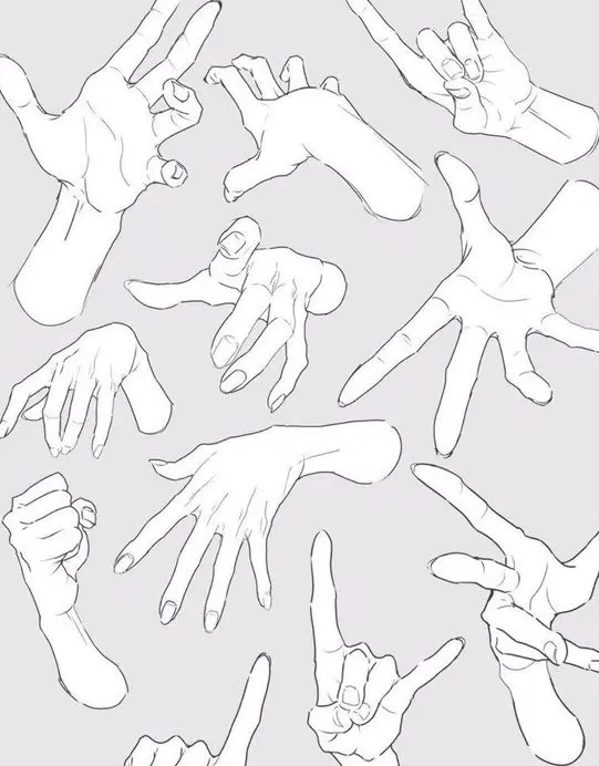 "cg原画插画教程"手部画法教你画不同动态的手,快收藏