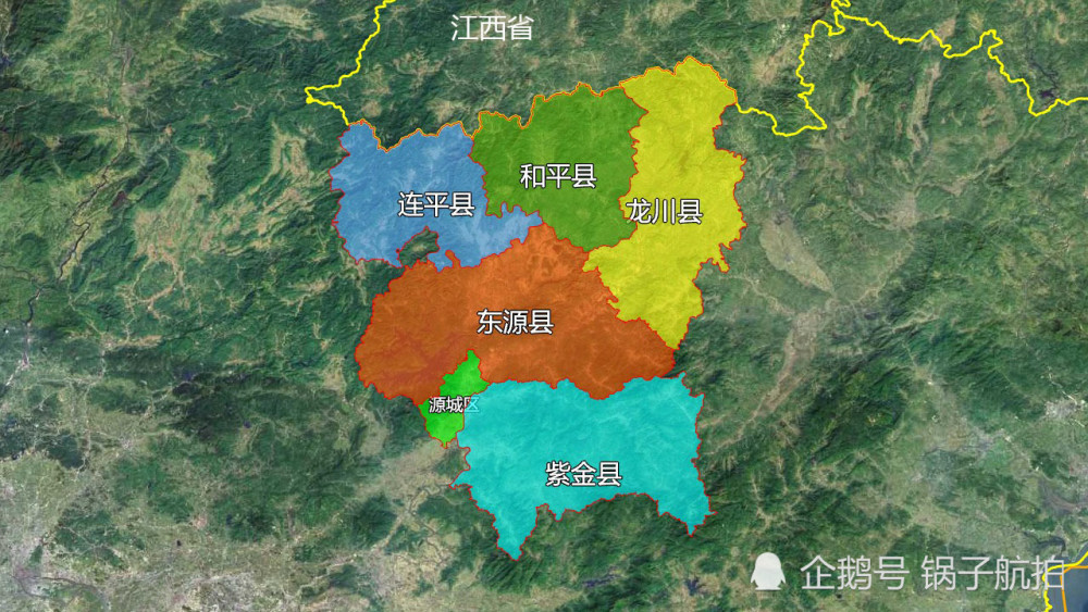 8张地形图,快速了解广东省河源市的6个市辖区县
