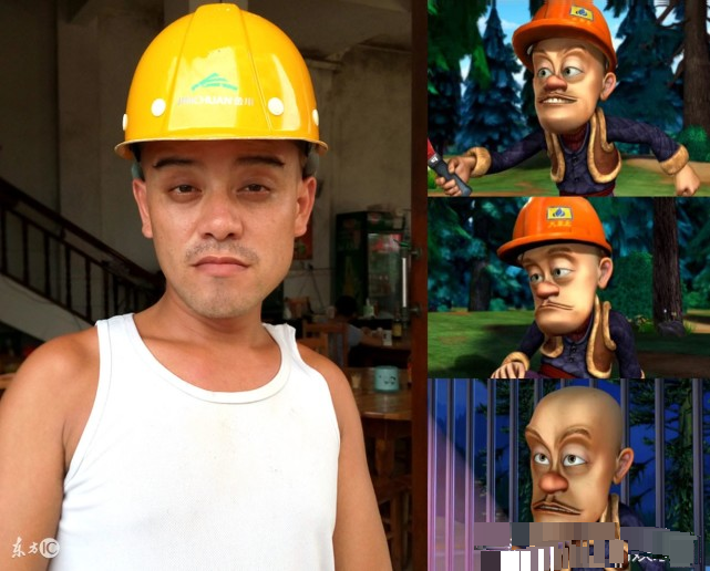 "光头强"真正的原型长1张马脸,娶2个洋妞,展华人雄风