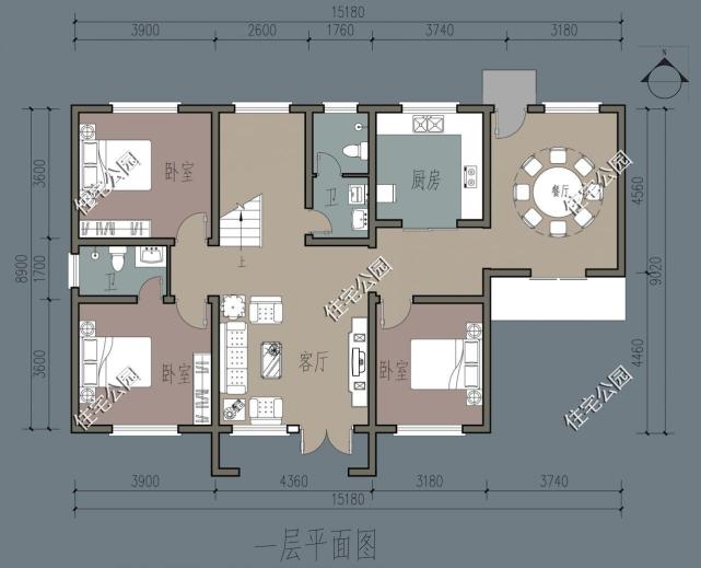 农村建别墅,面宽15米,进深8米怎么设计?
