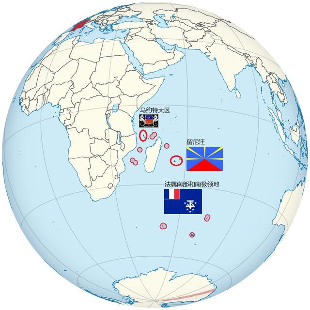 法国仍有不少海外领土:在非洲和南极有3个省区,人口超100万