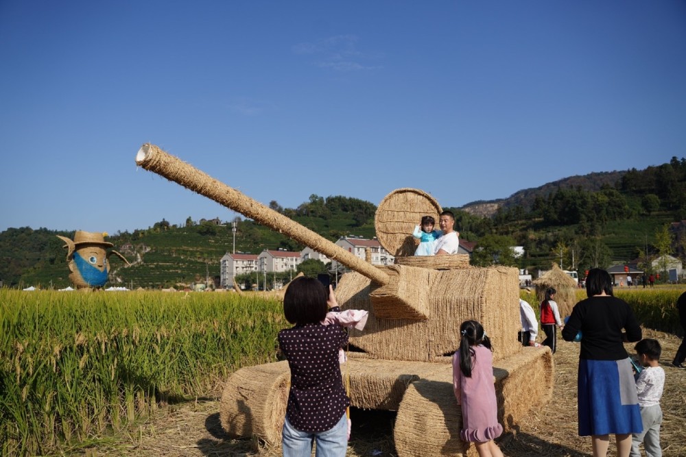 富阳渔山村是国家重点稻米基地这儿的稻谷有山泉水的温暖