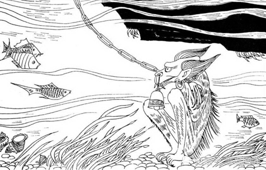 无支祁长得像猴,塌鼻子,凸额头,白头青身,火眼金睛,头颈长达百尺,力气