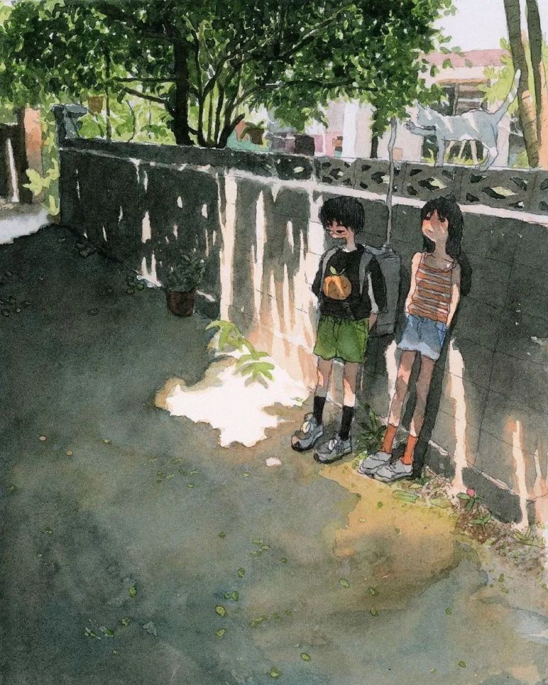 水彩插画欣赏～夏天回忆