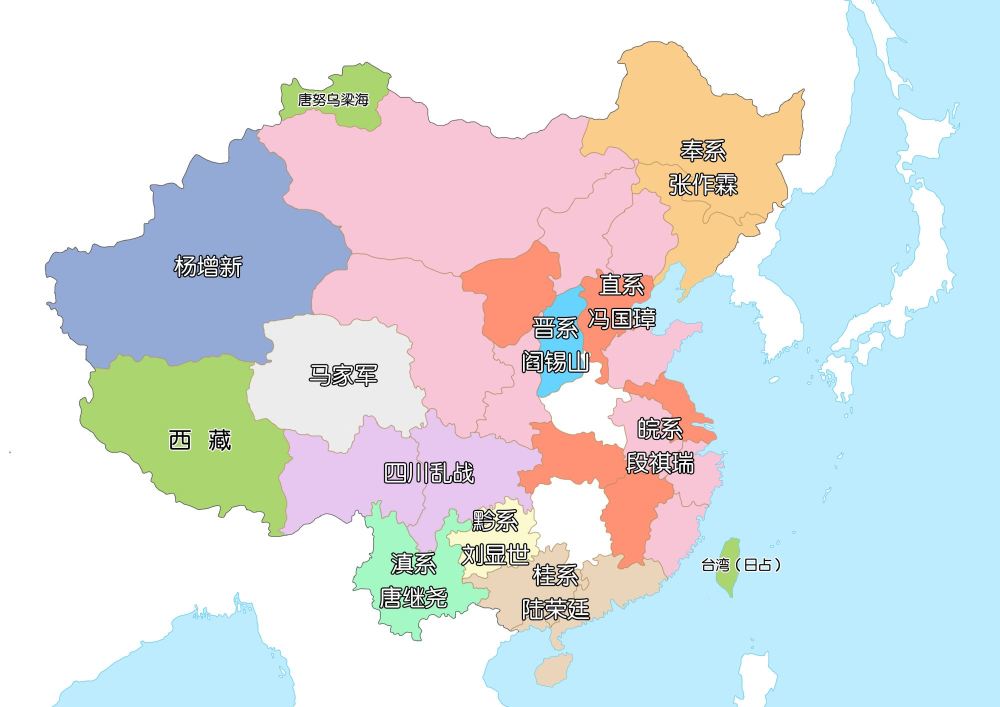 中国八大军阀割据版图图片