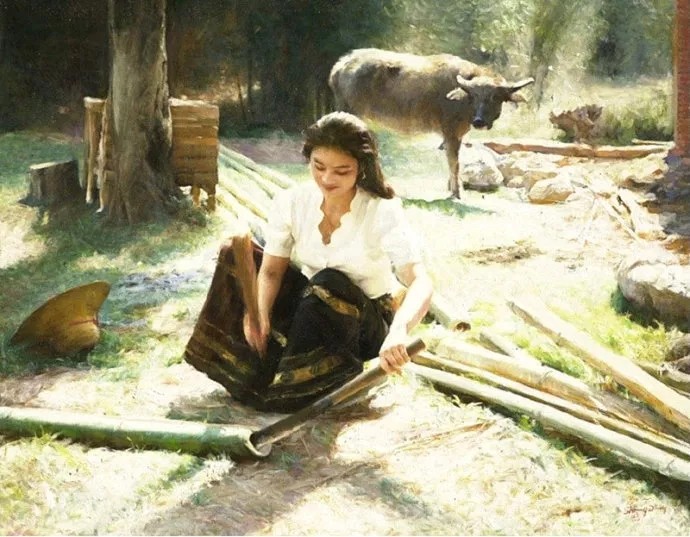 油画|画出女子的纯净和活力，尚丁的油画颇有韵味