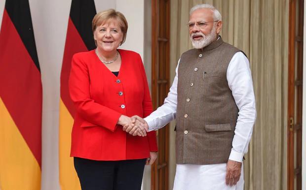 德国总理默克尔,印度总理莫迪