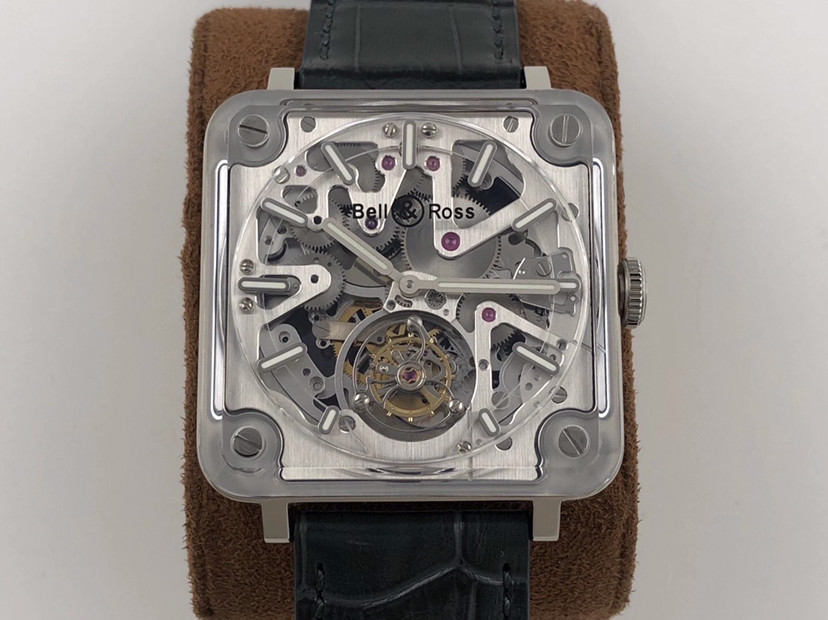 柏莱士brx2陀飞轮融合透明蓝宝石水晶玻璃陀飞轮机芯格外凸显