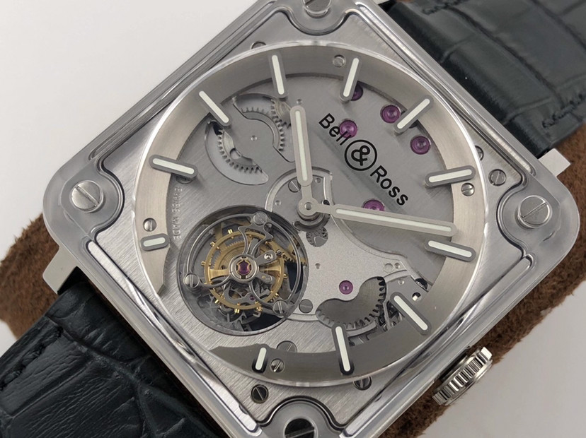 柏莱士brx2陀飞轮融合透明蓝宝石水晶玻璃陀飞轮机芯格外凸显