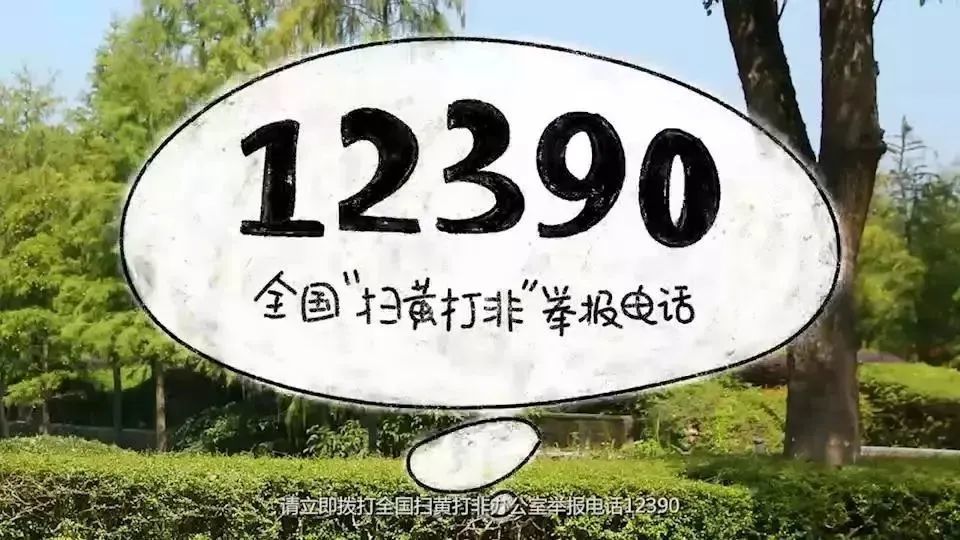 它是全国"扫黄打非"举报电话12390千万不要弄混哦!