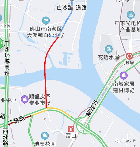 工程包含雅瑶水道桥,广佛路节点改造和海北沿江路配套工程