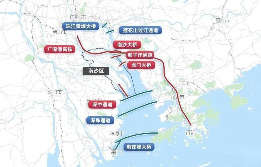 大橋,廣深港高鐵和南沙大橋,未來還有地鐵18號線,22號線,和深中通道