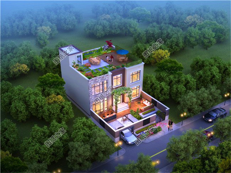 三套简单又舒适二层平顶现代风别墅设计图,既省钱又有地方晒粮食_腾讯