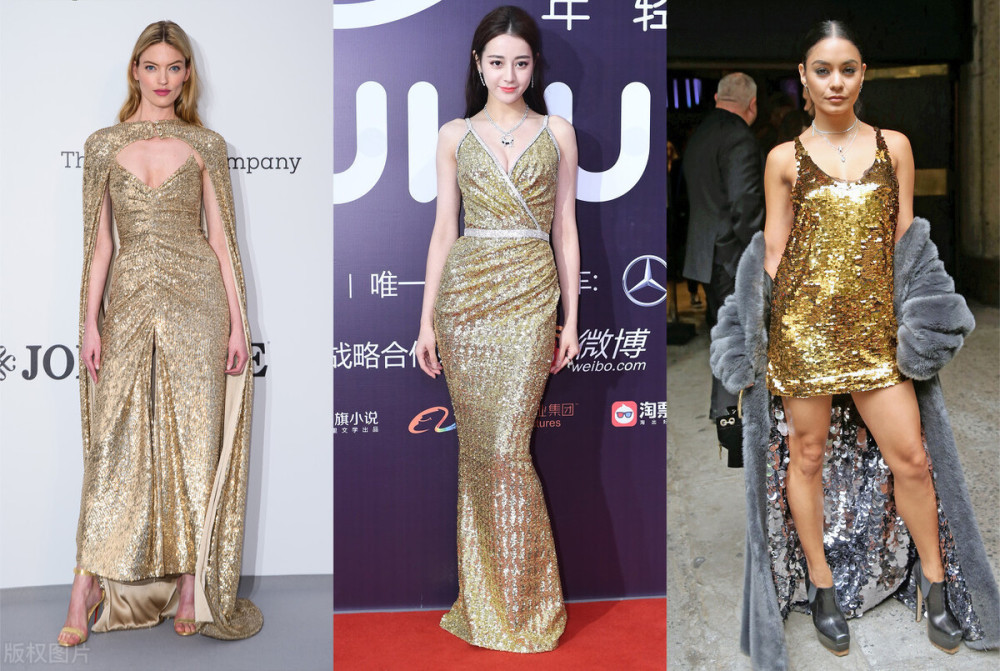 女明星同穿金色礼服谁更美?热巴像人鱼公主,刘亦菲似凤凰女王