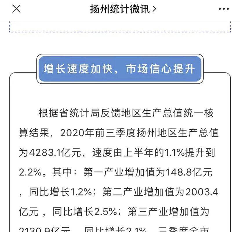 扬州2020预计gdp_扬州、泰州2020年前三季度经济:扬州GDP领先、泰州更扎实