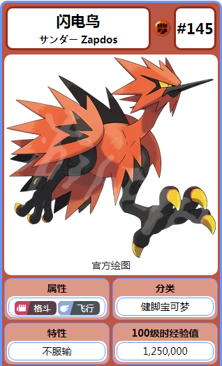 【战术】《宝可梦剑盾》伽勒尔火焰鸟/急冻鸟/闪电鸟单体分析