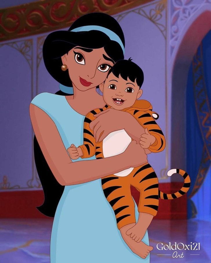 如果迪士尼公主成为母亲她会是什么样白雪公主一家太幸福了