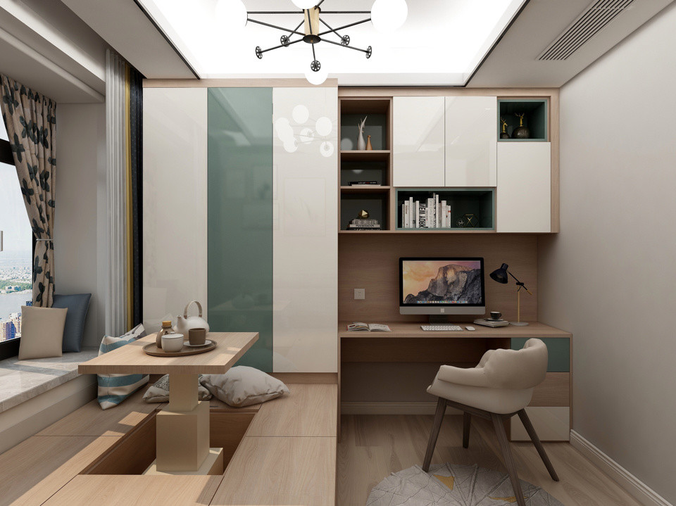 记得把榻榻米侧边设计成可以收纳物品的大抽屉,这样才不会浪费榻榻米