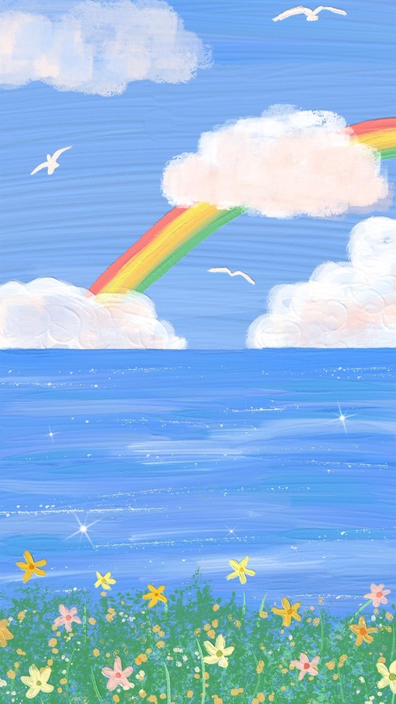 油画质感插画,超有仙气的美景壁纸,这组真的好看.