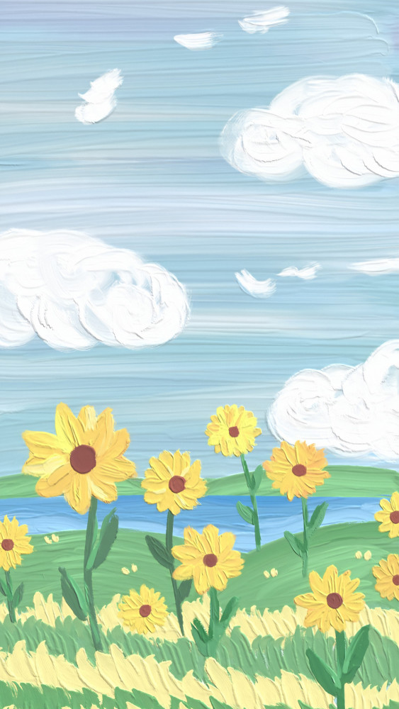 油画质感插画,超有仙气的美景壁纸,这组真的好看.