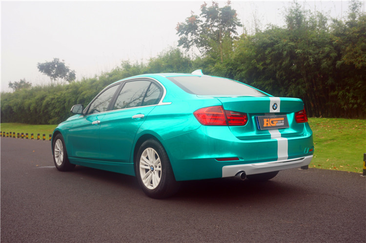 宝马三系全车改色水晶湖水绿teckwrap车身改色膜汇格车研汽车贴膜