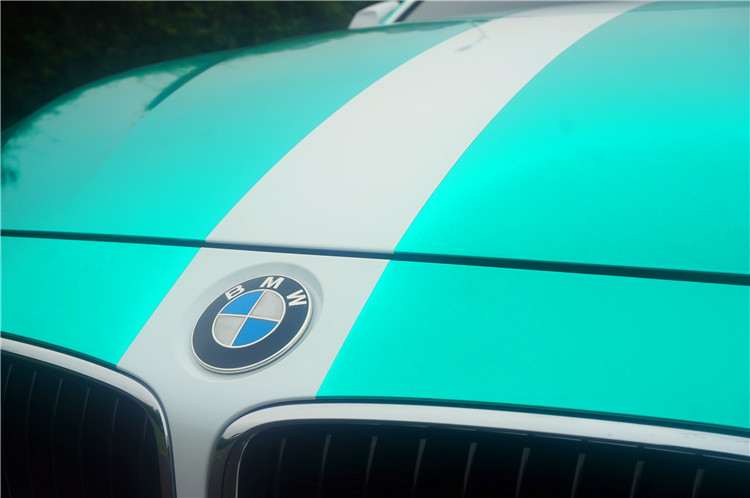 宝马三系全车改色水晶湖水绿teckwrap车身改色膜汇格车研汽车贴膜