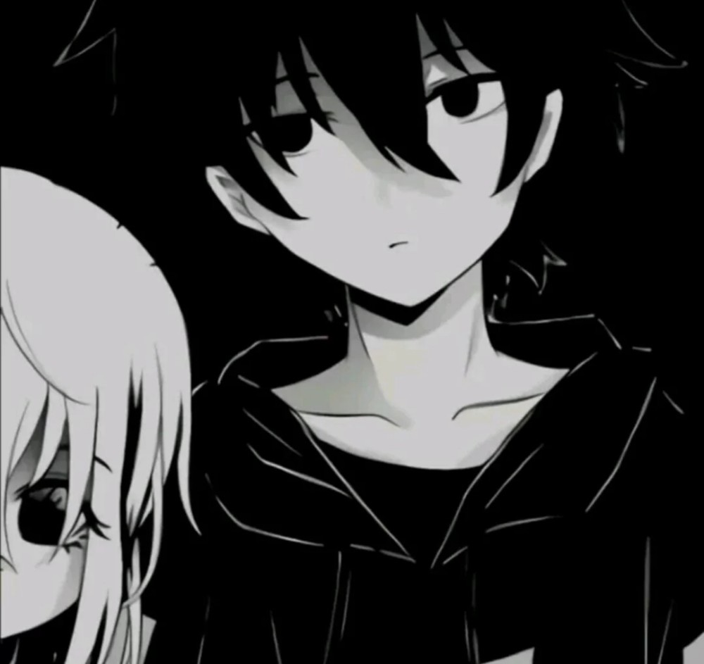 黑白色系动漫情头:你是我的光