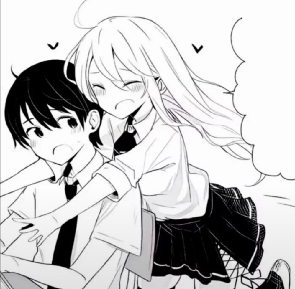 黑白色系动漫情头:你是我的光