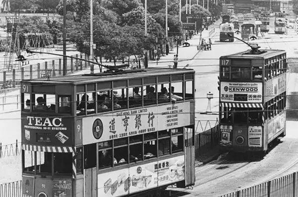 1960年代,香港,雙層大巴電車.