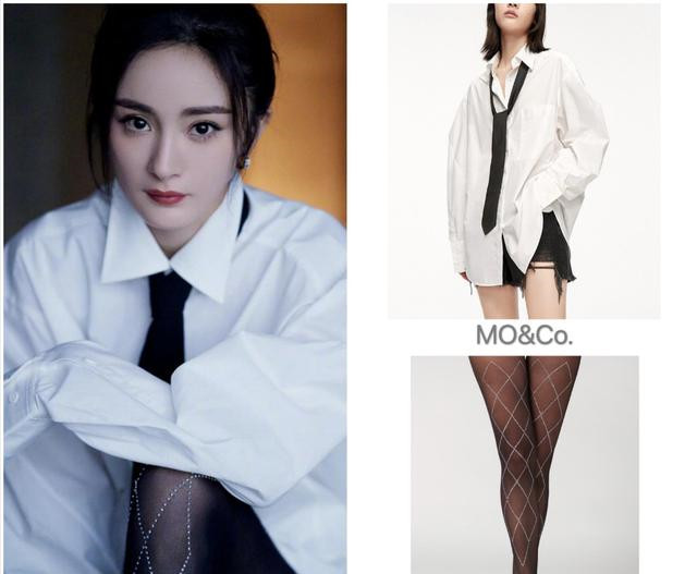 杨幂变身"幂哥哥"?穿白色廓形西装又酷又帅,渔网袜却成了亮点_腾讯新