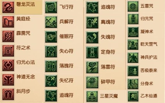 躲避——斜月步:乙木仙遁提高灵力——神道无念:神兵护法,乾天罡气