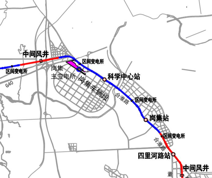 不難發現,合肥新橋機場s1線將經過崗集鎮並設崗集站,科學中心站.