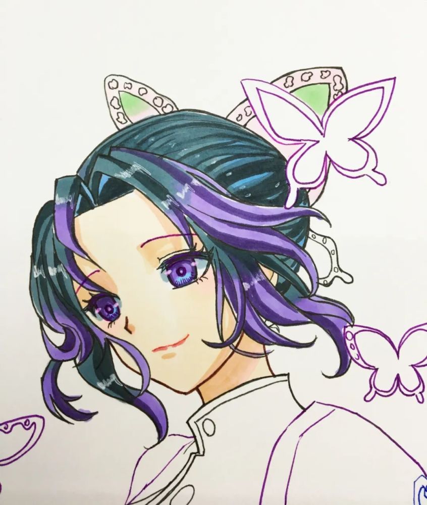 t馆小课堂马克笔鬼灭之刃之蝴蝶忍