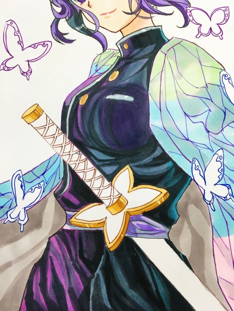 t馆小课堂马克笔鬼灭之刃之蝴蝶忍