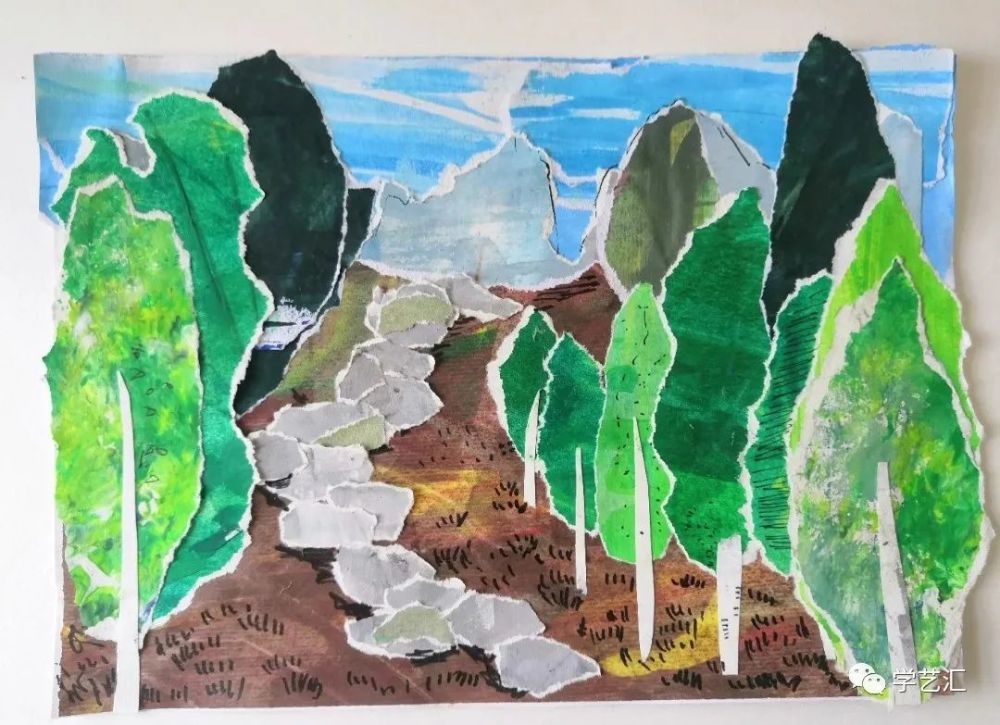 儿童画创意好玩的撕纸画教程动手动脑又好看内附优秀作品赏析