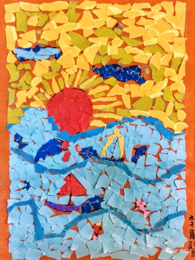 儿童画创意好玩的撕纸画教程动手动脑又好看内附优秀作品赏析