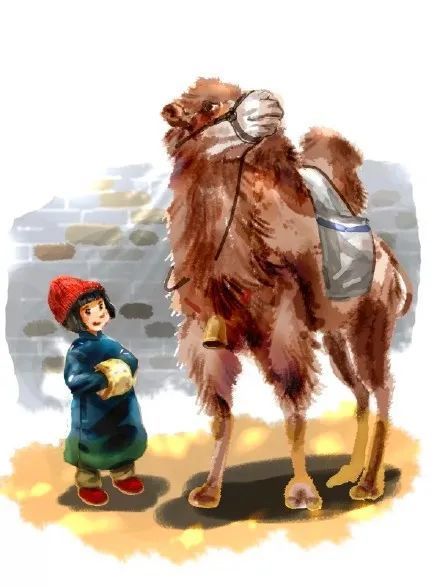 冬阳童年骆驼队插图图片