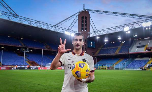 亨里克姆希塔良帽子戏法罗马31热那亚