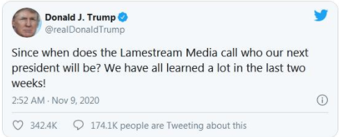 特朗普:何时由媒体宣布下任总统?