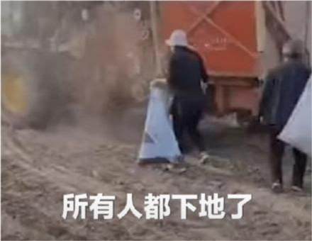 花生收获机2020十大_气愤!在收割机后面抢花生,被撞了怪农场主,现场碰瓷