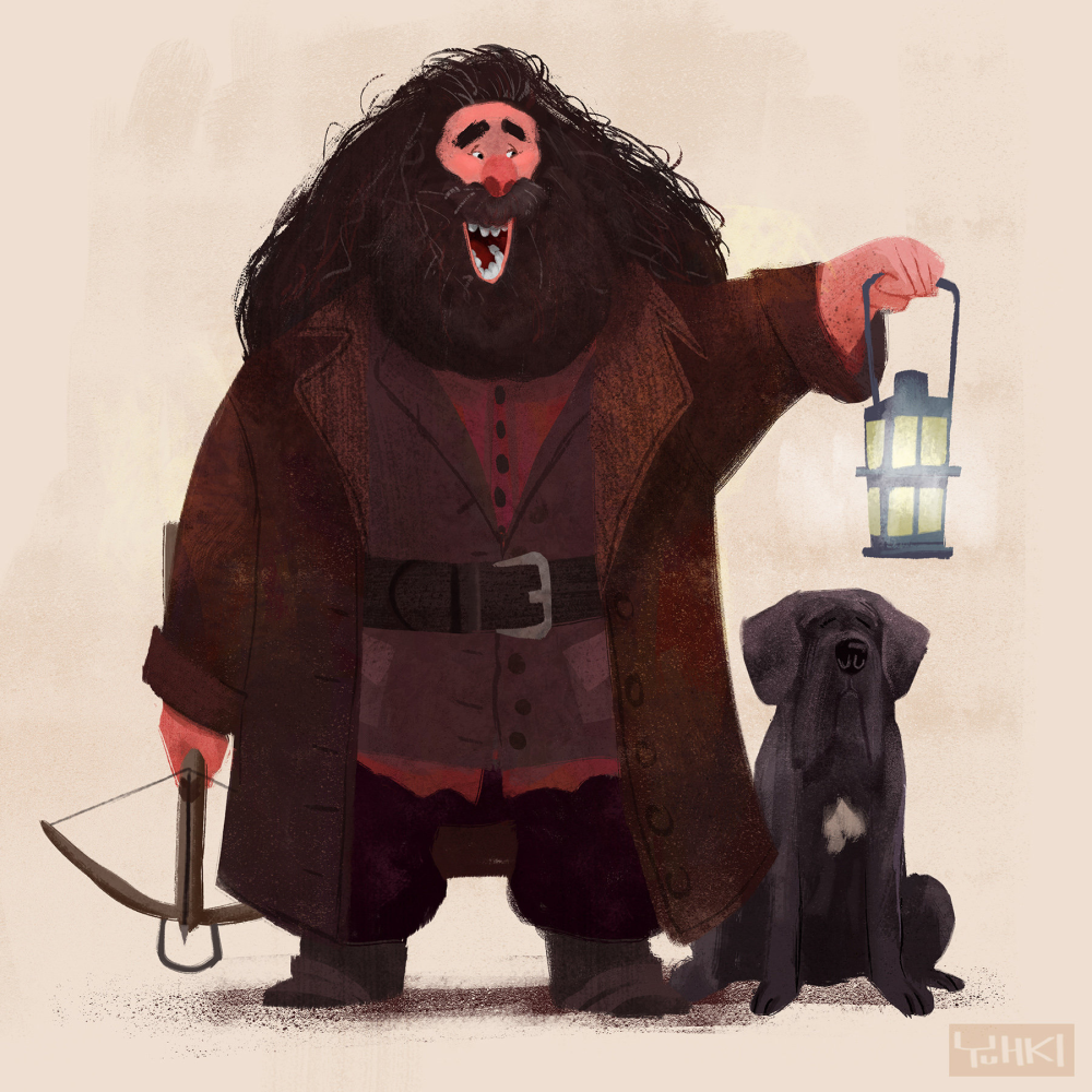 牙牙是一只拿波里獒犬,出生于1984年,同年9月份成为了海格的宠物以及